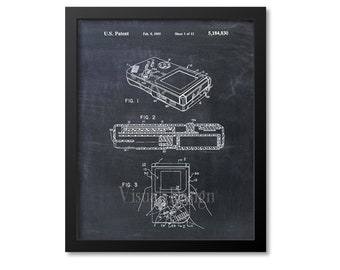 Gamer Boy Video Game Patent Print Wall Art Print Poster Gift