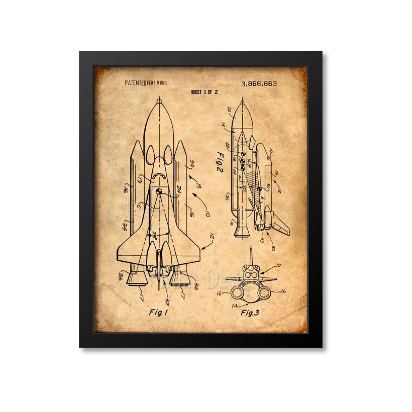 NASA Space Shuttle Patent Print Art - Etsy