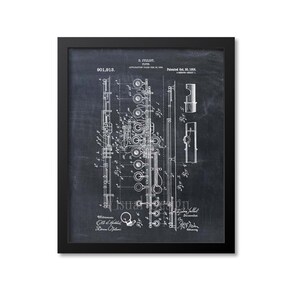Flute Patent Print Wall Art, Music Gift