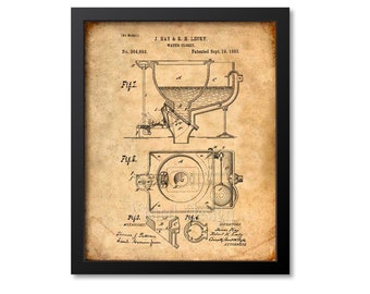 Water Closet Patent Print, Water Closet Wall Art Print, Bathroom Decor