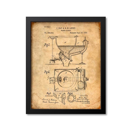 Water Closet Patent Print, Water Closet Wall Art Print, Bathroom Decor