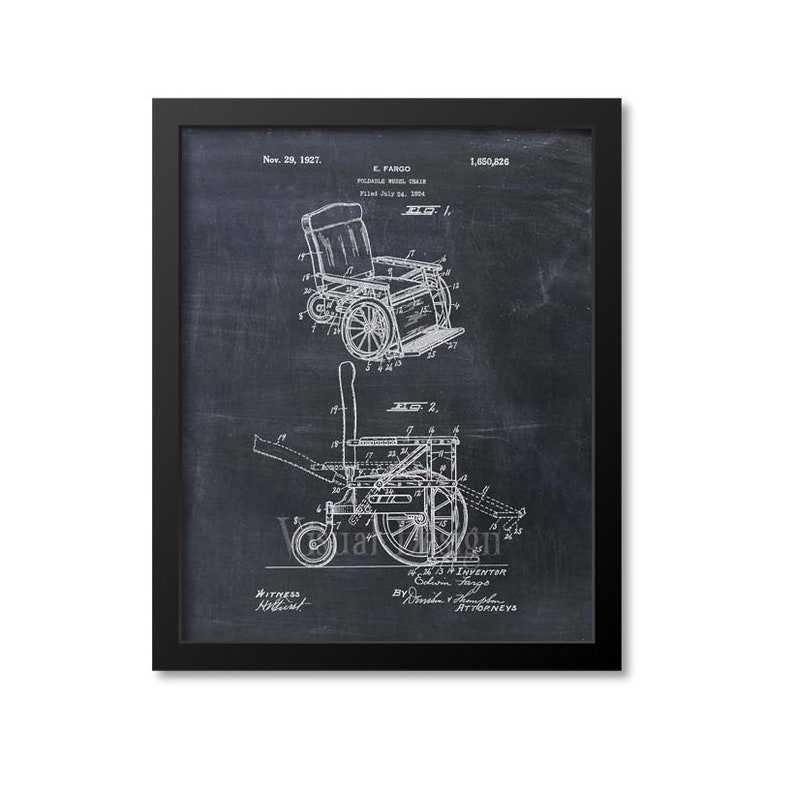 Wheelchair Patent Print Wall Art, Wheelchair Decor, Handicap Art Print ...