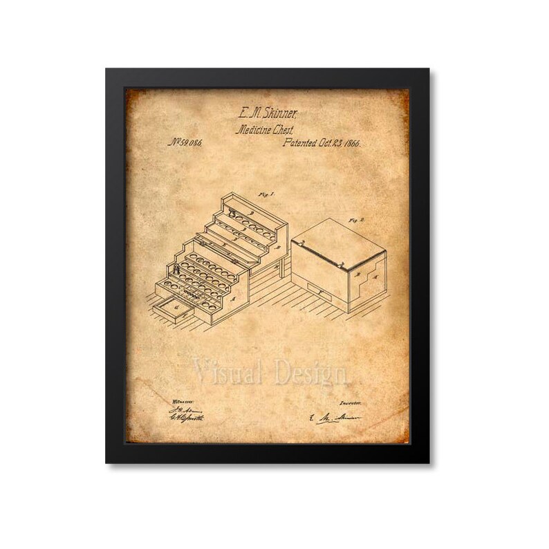 Patent Art Print Pharmacy Art Pharmacist Doctor Physician Medical Apothecary Drug Store Poster Pillbox Medicine Chest Patent Print