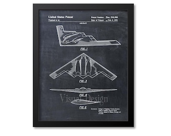 B-2 Stealth Bomber Patent Print, Pilot Gift, Aircraft Patent Art Print, Patent Poster, fighter airplane military Air Force