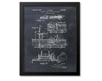 Fireman Gift Fire Truck Patent Print Tillermans Seat Wall Art Print