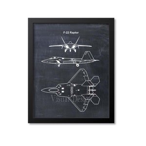 F22 Raptor Patent Print - Patent Poster - Fighter Jet - Airplane - Military Aircraft - Air Force - F-22