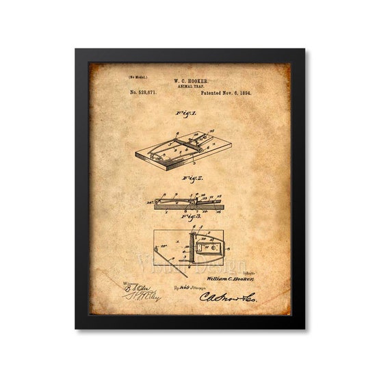 Mousetrap Patent Print Mouse Trap Pest Control Rodent - Etsy