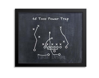 65 Toss Power Trap voetbalspel - voetbalkunst - Kansas City Chiefs - voetbalposter - sportkunst - voetbalspel print