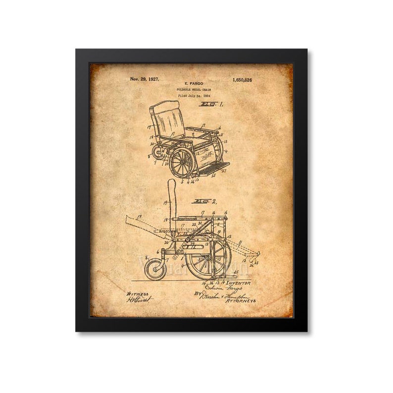Wheelchair Patent Print Wall Art, Wheelchair Decor, Handicap Art Print ...