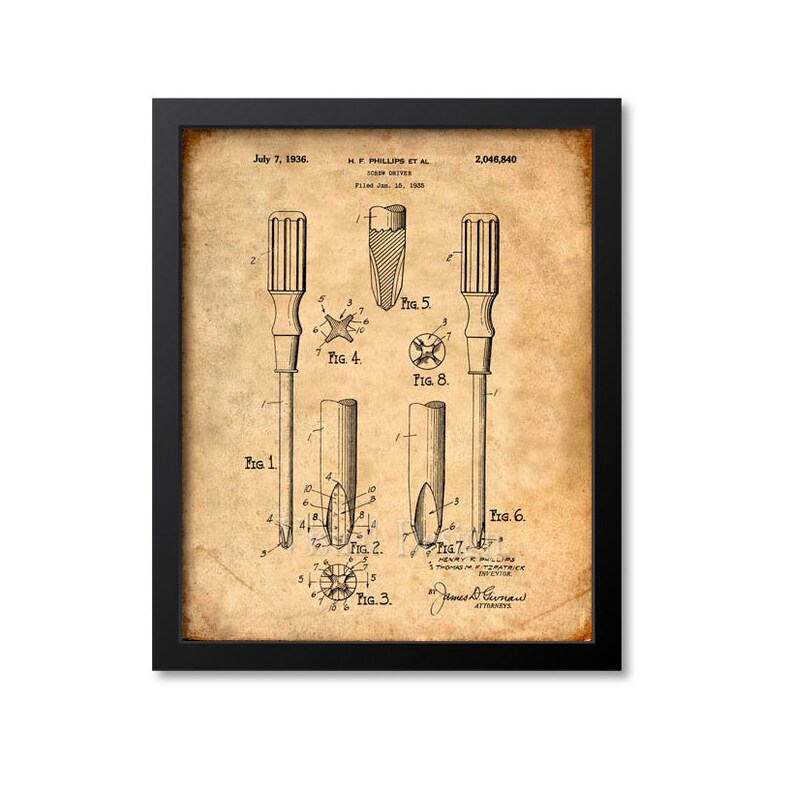 Phillips Screwdriver Patent Print From 1936 Patent Art Print Etsy