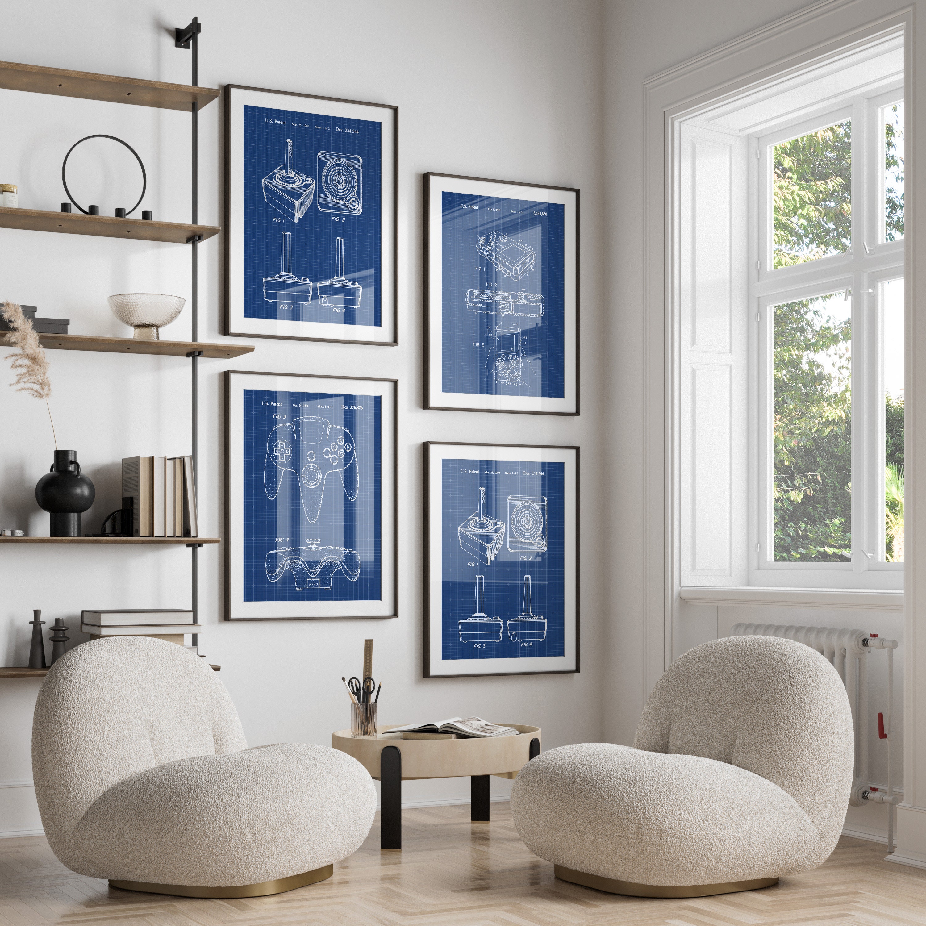 Video Games Patent Prints Wall Art, Set of 4 Gamer Boy Gift, Video Game ...