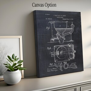 May include: Black and white vintage patent drawing of a water closet, or toilet, with the title "J. Hay & R. H. Lickey. Water Closet. Patented Sept. 19, 1882." and patent number "No. 264,093."