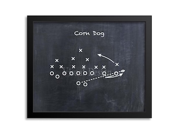 Corn Dog Football Play - Football Art - Kansas City Chiefs - Football Poster - Sports Art - Football Play Print Wall Art