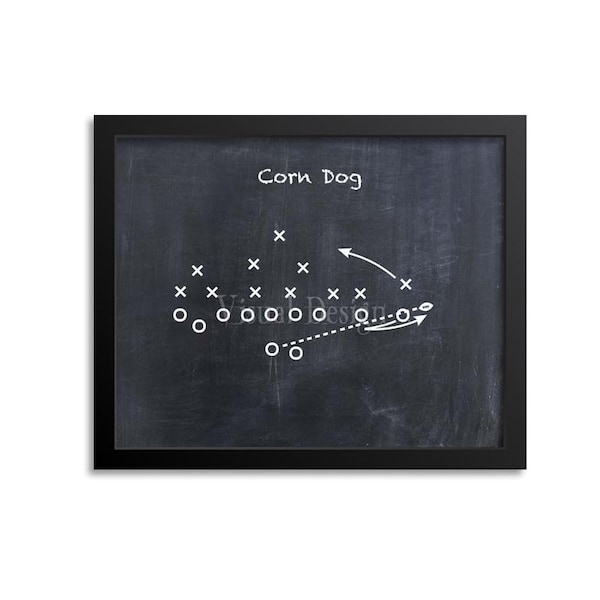 Corn Dog Football Play - Football Art - Kansas City Chiefs - Football Poster - Sports Art - Football Play Print Wall Art