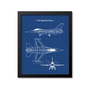Impression brevet F16 Fighting Falcon - affiche de brevet - avion de chasse - avion - avion militaire - marine - marines - armée de l&#39;air - F-16