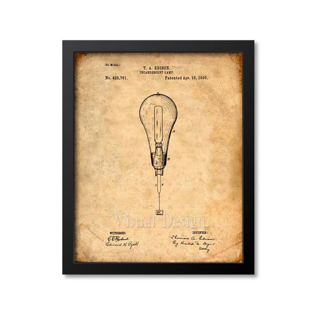 Light Bulb Patent Print Light Bulb Art Print - Etsy