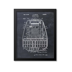 Court Reporter Stenotype Patent Print, Stenotype Patent Art, Stenograph Print, Stenograph Patent, Court Reporter Gift Stenographer 1943