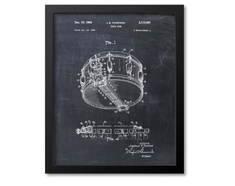 Snare Drum Patent Print, Snare Drum Patent Art Print, Drummer Gift, Band Gift, Music Gift