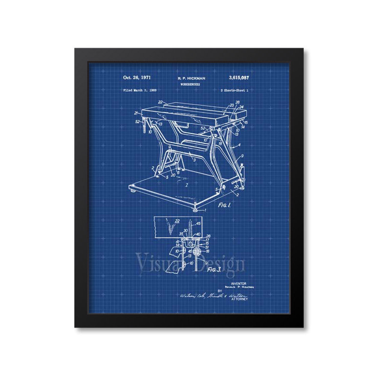 Workbench Patent Print Wall Art Tools Work Bench Retro Etsy