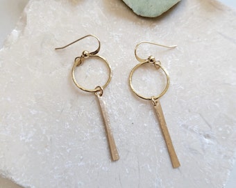 Aros de oro, aros colgantes de oro, lingotes de oro, aros pequeños de oro, pendientes para uso diario