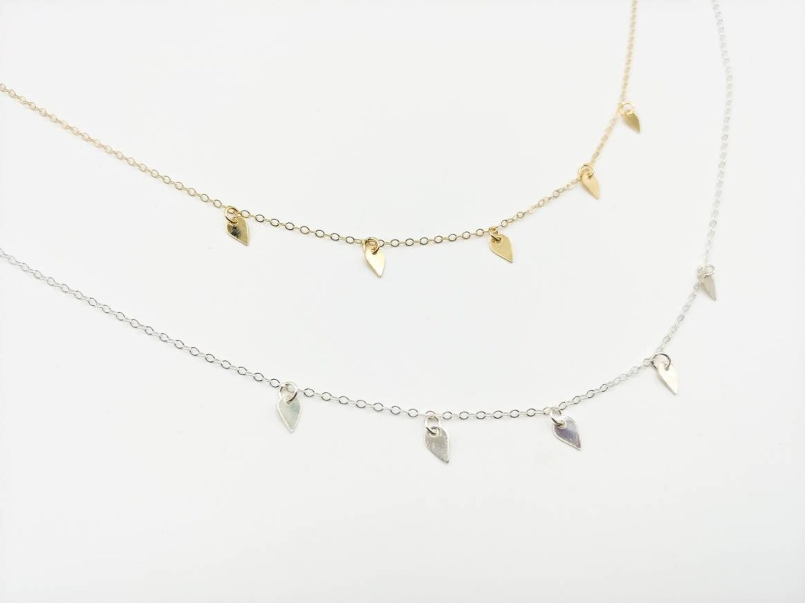 Delicate Petal Necklace Delicate Necklace Tiny Necklace Etsy