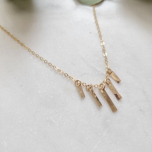 Dainty Fringe Necklace. Gold Filled or Sterling Silver