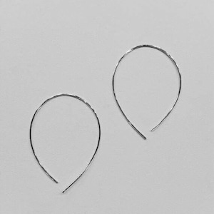 Pull through earrings, Hoop Earrings, Sterling Silver, Threader Earrings, Open Hoop, Thin Earrings