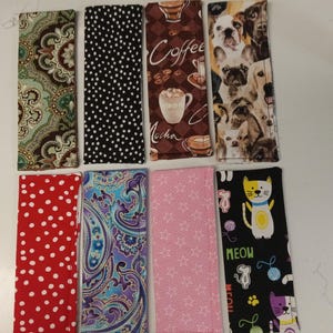 Slim Soft Reading Glasses Case, cotton Print Fabric padded & lined. 6 1/2"" x  2""