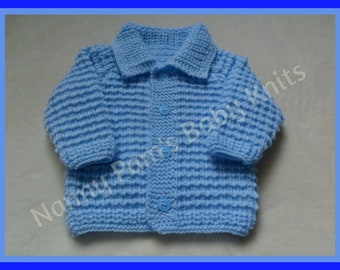 Made To Order Hand knitted baby boys cardigan Age 0-3 months upto 1-2 years