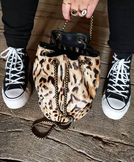 Leopard Cowhide Crossbody Purse