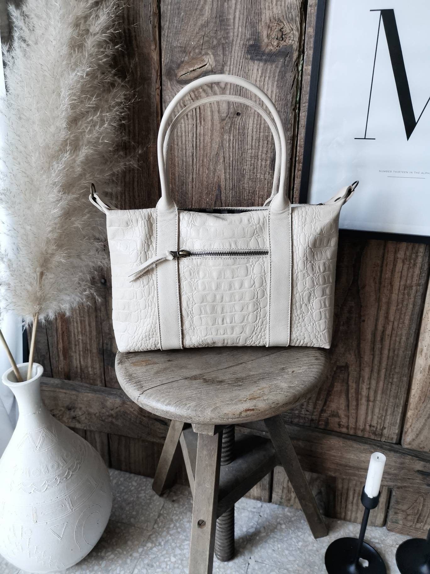 ルイーズ」バッグ サイズ S ベージュ クロコダイル牛革 - Etsy 日本