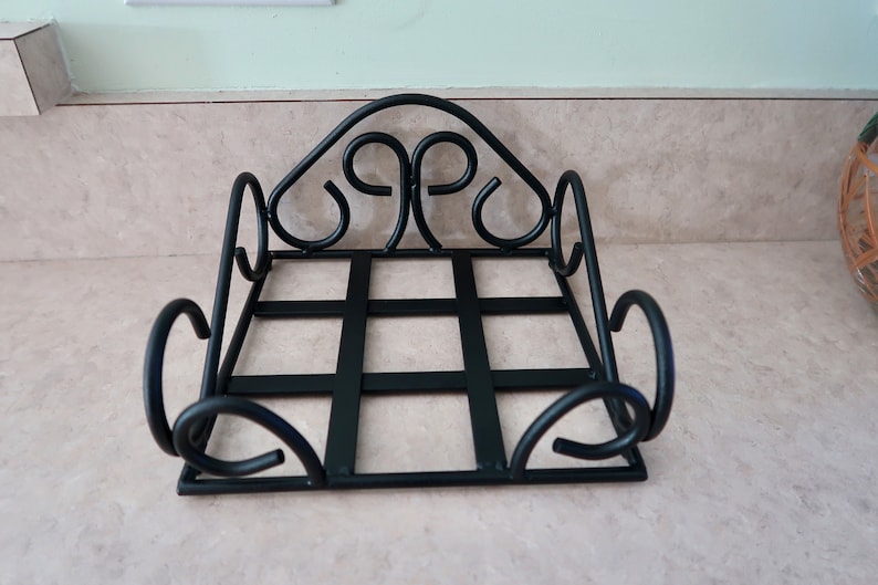 Metal Napkin Holder Black Wrought Iron Handmade Etsy