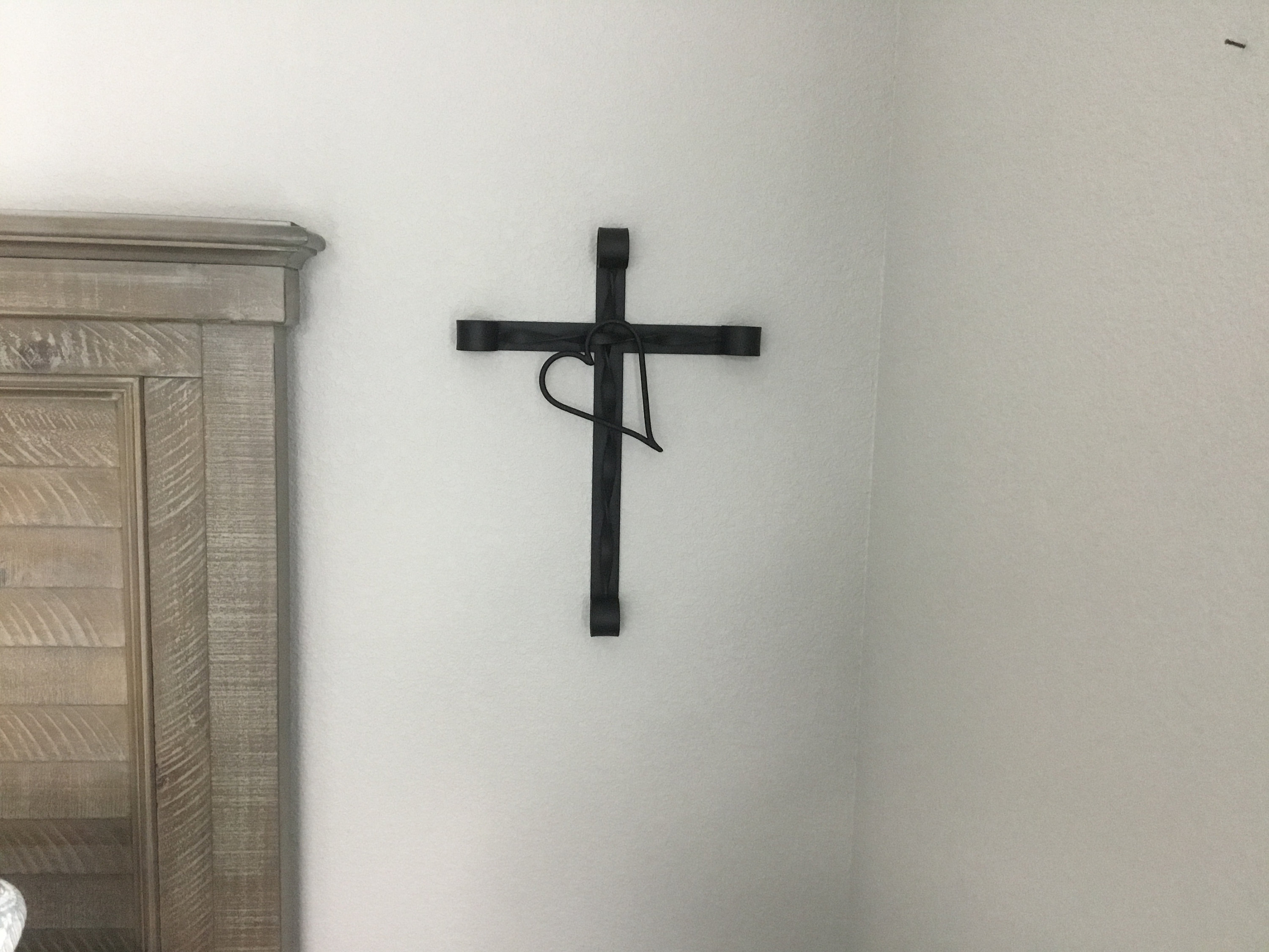 Rustic Wrought Iron Wall Art Metal Cross Wall Hanging Large Etsy