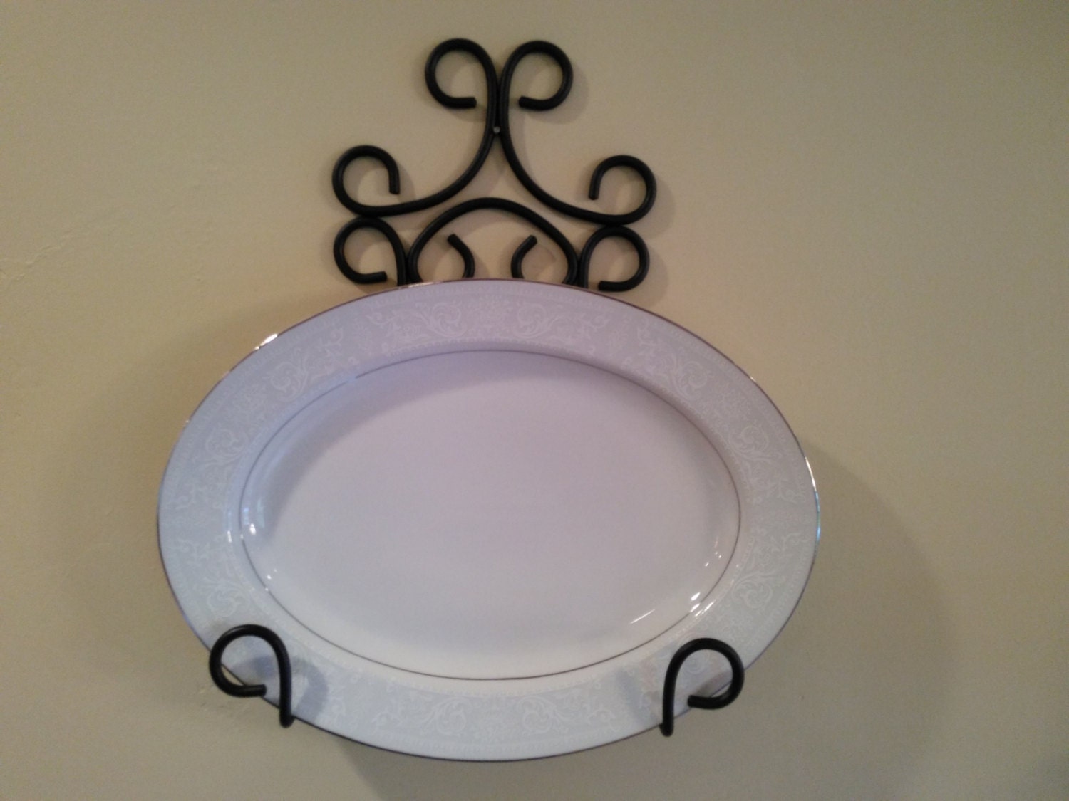 Metal Platter Rack Holder Hanger Display Wall Mounted Etsy