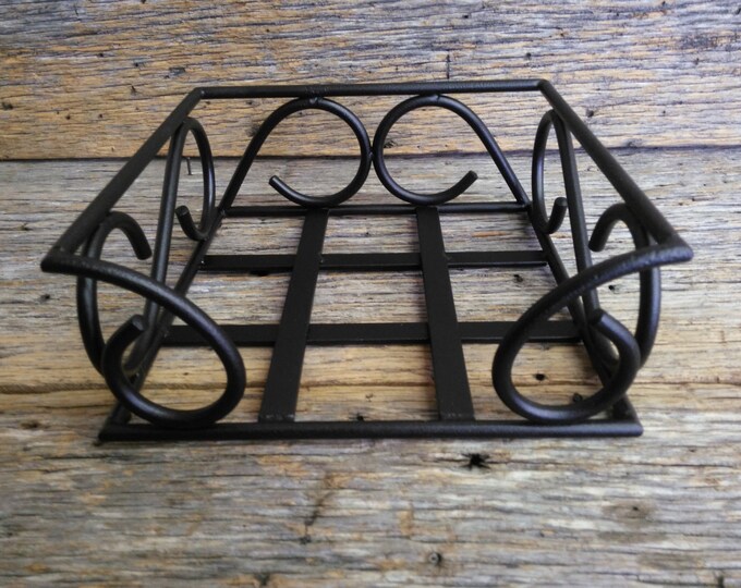 Metal Napkin Holder, Black Wrought Iron, Handmade Etsy