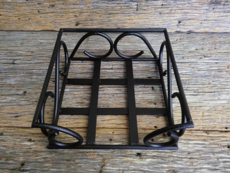 Metal Napkin Holder Black Wrought Iron Handmade Etsy