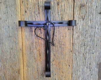 rustic wrought iron wall art, metal cross wall hanging, large crucifix