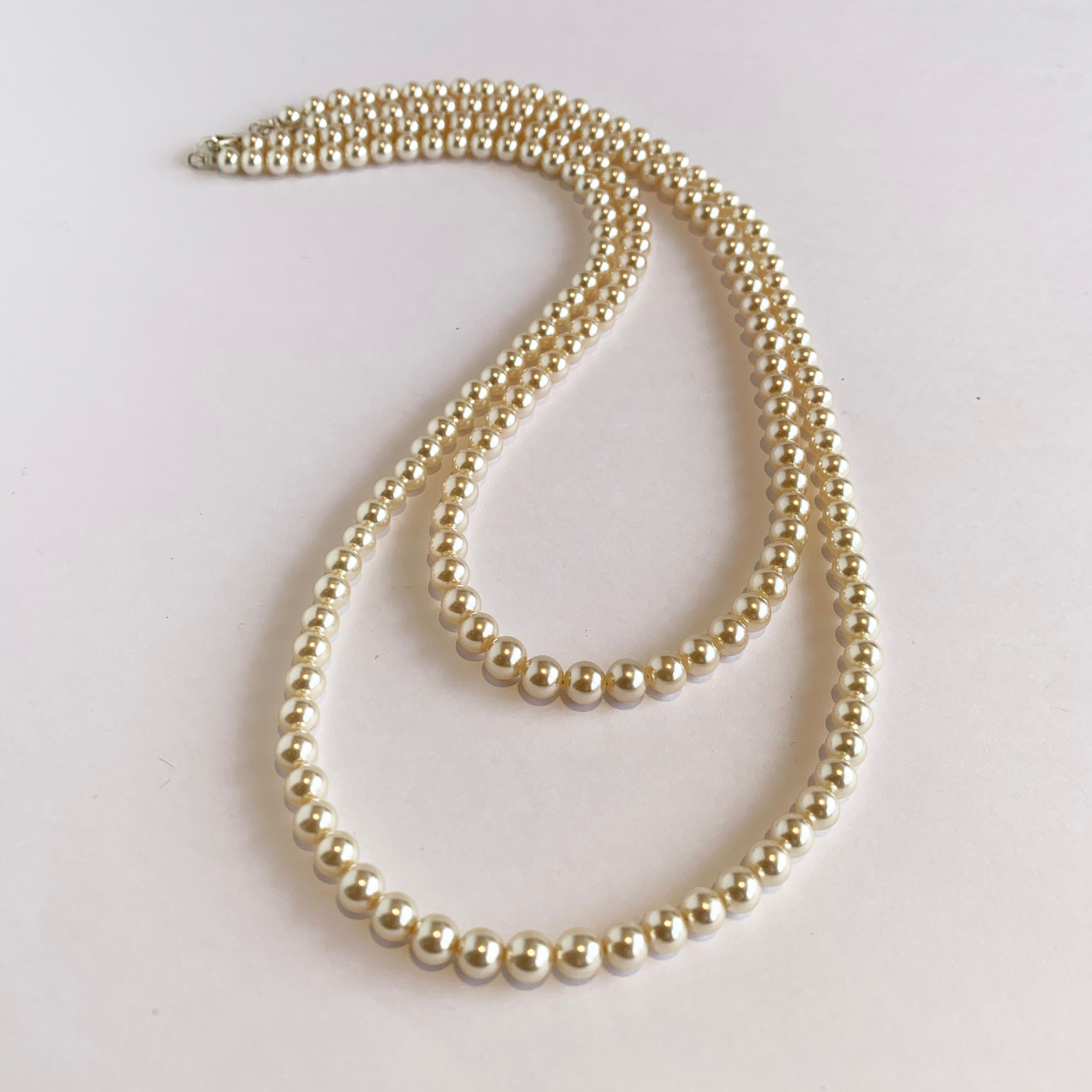Double Strand Necklace Double Strand of Pearls Faux Pearls Etsy UK