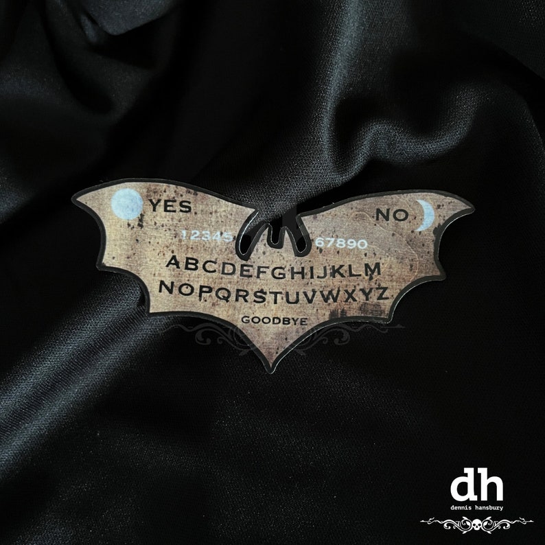 Ouija Bat Sticker Creepy Bat Water Bottle Sticker Goth Car Decal Halloween Stickers Spooky Laptop Sticker image 1