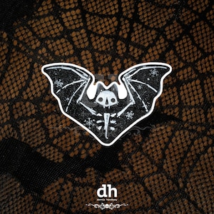 Creepmas Bat Sticker: Gothic Holiday Decal - Spooky Water Bottle & Laptop Art