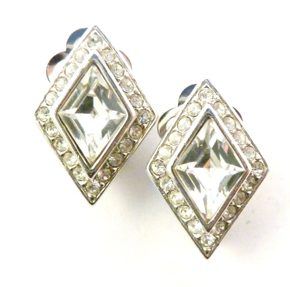 Vintage Earrings, Attwood And Sawyer Rhinestone S… - image 4