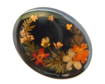 Broche Russe Peinte à La Main - Motif Fleurs Par L'artiste Boikova, Neuf Avec étiquettes