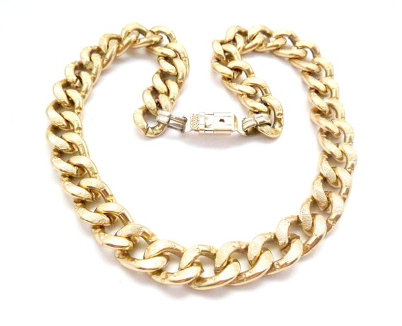 Vintage Chunky Eloxal Metal Curb Chain Retro Design Short Length