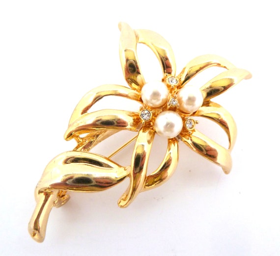 Grande Broche Vintage En Métal Années 90 - Bijou Rétro Français - Occasion