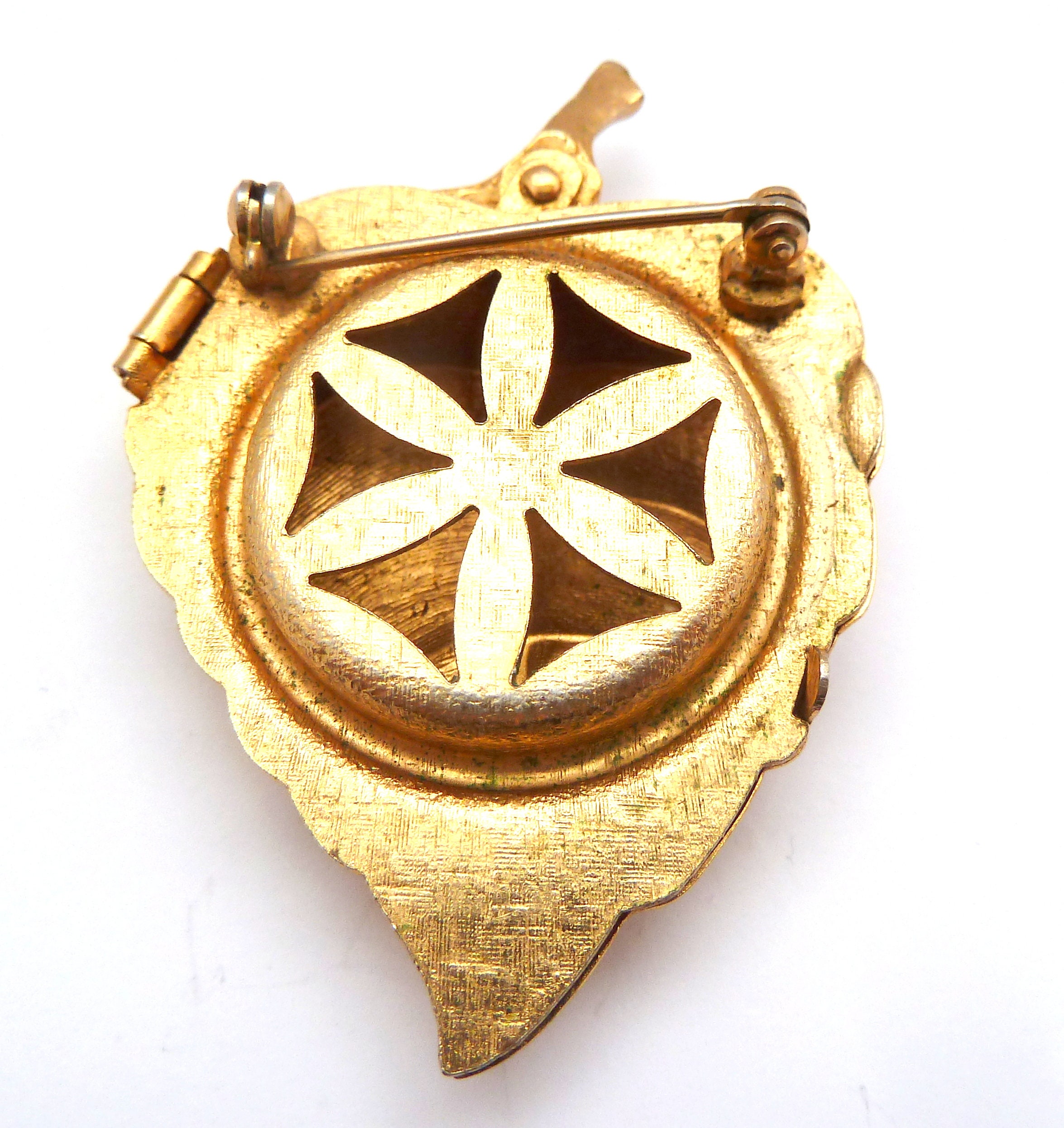 Broche Avon Vintage En Alliage Doré - Motif Feuille - Superbe état - Portée Une Fois