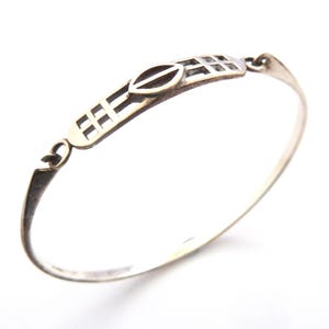 Vintage Bangle Kit Heath Sterling Silver Rennie Mackintosh Style Bracelet, 90&#39;s Jewellery