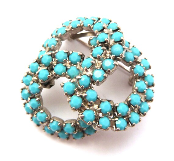 Magnifique Broche De Créateur A Identifier, Turquoise