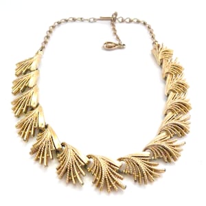 Vintage Feather Fern Frond Design Adjustable Length Necklace Attributted To Jewelcraft, 60s 70s Jewellery