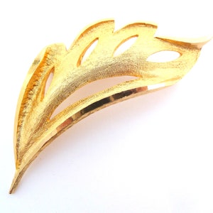 Vintage Brooch, Large Brutalist Style Abstract Leaf Design Statement Modernist Pin, 60s 70s Jewellery