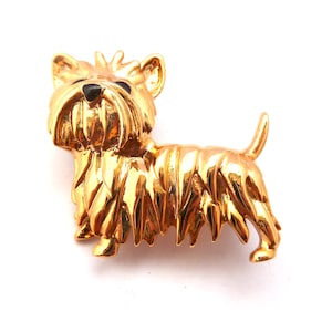 Vintage Scottie Hund Design Brosche, 80er 90er Jahre Schmuck